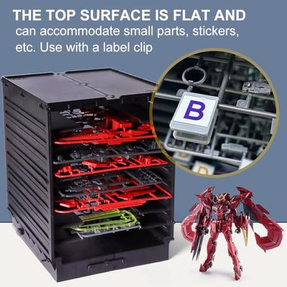 PLAMOKOJO DIY Model Shelf Stand,Plastic Parts Shelf, Plate Rack, Tool Storage Container for Hobby Making Parts, Suitable for 1/144Boards,Organize - style: Model stand