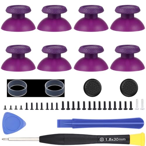 8 Pack Purple Replacement Thumbsticks for DualSense PS5 Controller, Custom Analog Thumb Stick Joystick Grip Replacement for PlayStation 5 Controller, for PS4 All Model Controller - size: Purple
