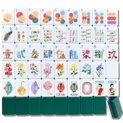 American Mahjong Classical Chinese Design Set 1.2-inch 160 Acrylic High-Grade Mah-Jongg Tiles