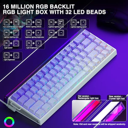 AULA Hero 68 HE 60% Gaming Keyboard Wired, Hall Effect Magnetic Switch Keyboard with Adjustable Actuation, Fast Trigger Mode, 8K Hz Polling Rate, 0.125ms Latency,Side Printed PBT Keycaps, RGB Backlit - color: Purple