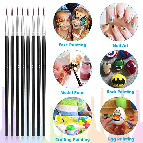 Miniature Detail Paint Brushes, Anezus 30 Pcs Paintbrushes Small Watercolor Artists Paint Brushes for Acrylics Oil Model Craft Nail Detail Painting, Size 00 - size: #00