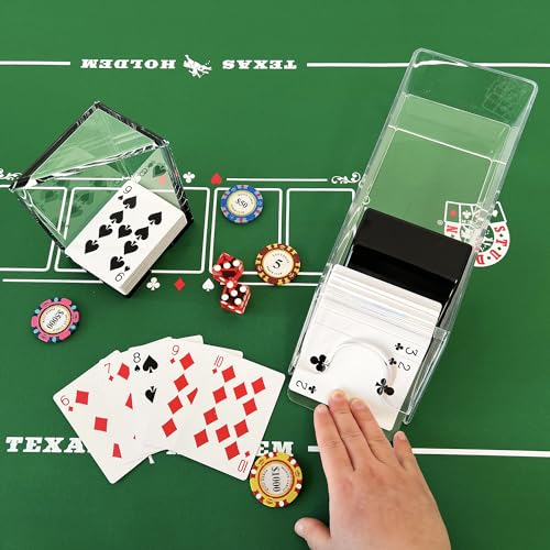 SEETOOOGAMES Blackjack Shoe Discard Tray - Poker Cards Dealing Shoe with Discard Holder - Clear Acrylic Card Dispenser Casino Blackjack Game Accessories - style: 6 DECK