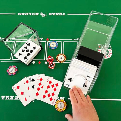 SEETOOOGAMES Blackjack Shoe Discard Tray - Poker Cards Dealing Shoe with Discard Holder - Clear Acrylic Card Dispenser Casino Blackjack Game Accessories - style: 6 DECK