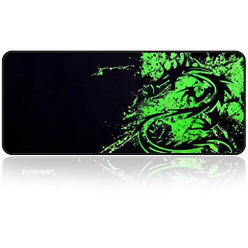 Qisan Large Gaming Mouse Pad Extended Size Mousepad for Computer Desktop PC Laptop 31.5"x11.8"x0.15" Keyboard Pad Desk Pad with Anti-Slip Rubber Base | Large Desk Mat for Keyboard and Mouse-Dragon - color: Dragon