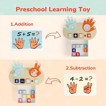 TOP BRIGHT Educational Learning Number Toy for Toddler - Finger Counting Math Toys, Homeschool Supplies for Math Manipulates, Number Counting Blocks for Kids, Montessori Toy for 3 Year Old | Homeschool Supplies for Math Manipulates, Number Counting Blocks
