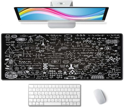 Science Formulas Gaming Mouse Pad, Extended Large Mouse Mat Desk Pad, Big Computer Keyboard Desk Pad, Stitched Edges Mousepad, 3mm Thick Long Non-Slip Rubber Base Mice Pad, 31.5 X 11.8 Inch - color: Science Formulas