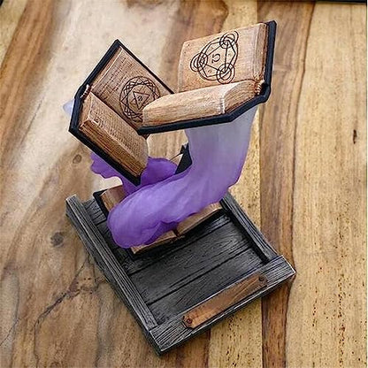 Thyggzjbs Magic Book Dice Tower,Tomes of Magics Dice Tower Magics Dice Tower Big Book Dice Tower Ornaments Clear Ornament Bulbs,Personalized Magic Dice Tower BookCollection (Purple+White) - color: Purple+white