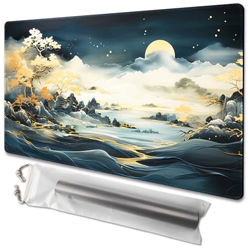 MTG Playmat Size 24x14in Free Storage Bags Non-Slip Backing, Ideal for Card Game Enthusiasts TCG Playmat (Autumn Dream-No Deck) - color: Autumn Dream--no Deck