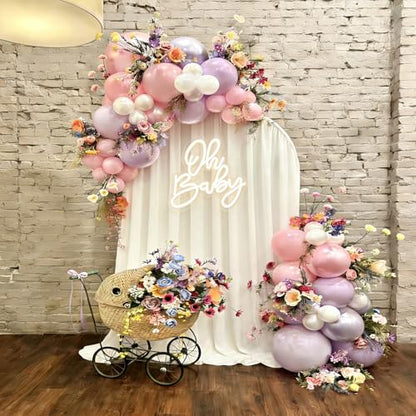 Oh Baby Neon Sign, Baby Shower LED Neon Light for Party Wall Decor Light Up Sign for Gender Reveal Birthday Party Decorations Warm White Dimmable USB Powered(14.2"*12.9") - style: Oh Baby
