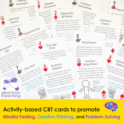 Mind Brain Emotion 52 Essential Coping Skills for Kids: Mindfulness CBT Cards for Stress, Anxiety, Anger, Executive Functioning, Coping Strategies for Anxious Generation, Family, School Therapy Game - style: Coping Skills for Kids