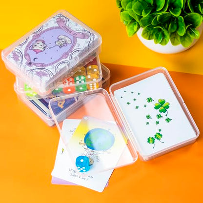 JINUPHION 4 Pcs Playing Card Case, for Go Fish/Old Maid/Oracle Card/Other Larger Than Standard Size Cards, Plastic Clear Card Deck Box Storage, 4 1/2" × 3 1/4" × 1 1/8" (NO Cards) - size: 4 pcs Large