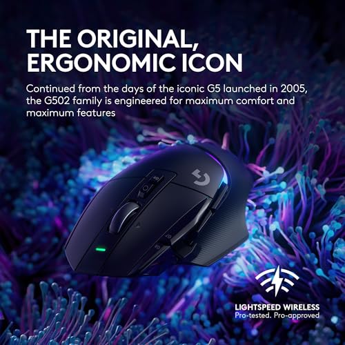 Logitech G502 X Plus Wireless RGB Gaming Mouse - Black | Optical Switches, RGB, 13 Buttons , Infinite Scroll Toggle, <130 hr Battery, USB-C, Wireless Charging Capable, for PC/MacOS - color: Black, style: Wireless