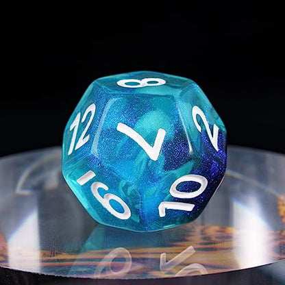 UDIXI Jellyfish DND Dice Set D&D Polyhedral Dice Set for RPG Tabletop Games | Velvet Storage Bag, DM Gift, for Dungeons and Dragons Role Playing Games Board Games - color: Ocean/Jellyfish
