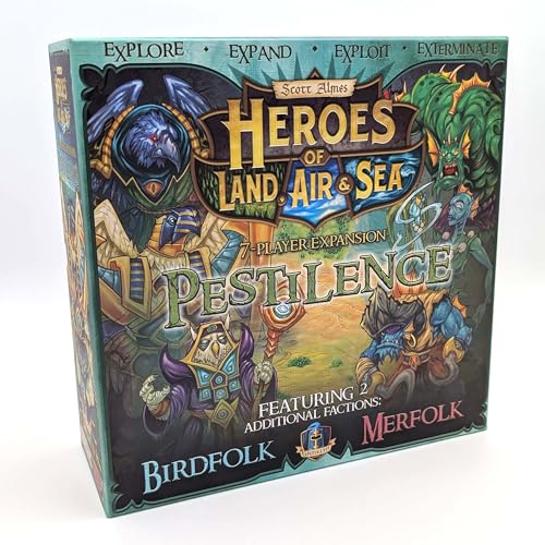Heroes of Land, Air & Sea: Pestilence Deluxe Painted Edition – 7th Player Expansion, Pre-Painted Hero Miniatures, Birdfolk & Merfolk Factions