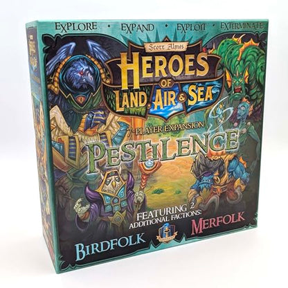 Heroes of Land, Air & Sea: Pestilence Deluxe Painted Edition – 7th Player Expansion, Pre-Painted Hero Miniatures, Birdfolk & Merfolk Factions