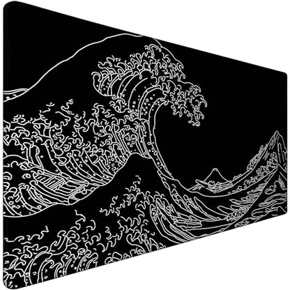 TEDNETGO Extra Large Mouse Pad, Gaming Mouse Pad, Waterproof Extra Large Mousepad with Stitched Edges, Non-Slip Base Keyboard Pad for Gamer, Office & Home, 31.5 x 15.8, Sea Wave - color: Sea Wave, size: 31.5L x 15.7W inches