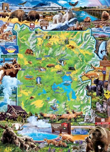 MasterPieces 1000 Piece Jigsaw Puzzle for Adults, Family, Or Youth - Yellowstone National Park - 19.25"x26.75" - style: Yellowstone