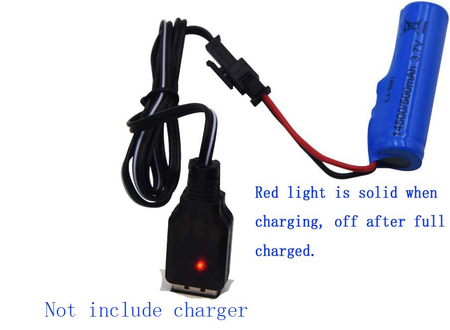 Blomiky 2 Pack 3.7V 800mAh Li-ion Rechargeable Battery SM 2P Plug with USB Cable for Double Sided RC Stunt Car Small RC Boat Tumbling Amphibious RC Car RC Truck/ C63 Battery and USB 2