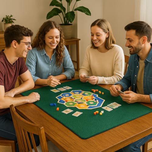 5mm Thickness Board Game Mat Black 42 x 66 Inches, Super Cushioned Table Cover for Mahjong, Poker, Playing Cards, Tile Games Dominoes Neoprene Gaming Playmat with Carrying Bag (Green, 42 x 66 Inches) - color: Green, size: 42 x 66 Inches