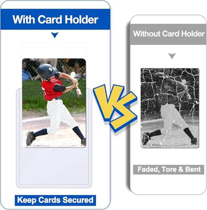 Sooez 48 Card Sleeves Hard Plastic Card Holder for Trading Card 3"x4", 35PT | for Baseball Card, Rigid Card Protector, Penny Sleeves for Collectible Game Cards, Premium Standard Size Sports Football Card - size: 48 Hard Sleeves