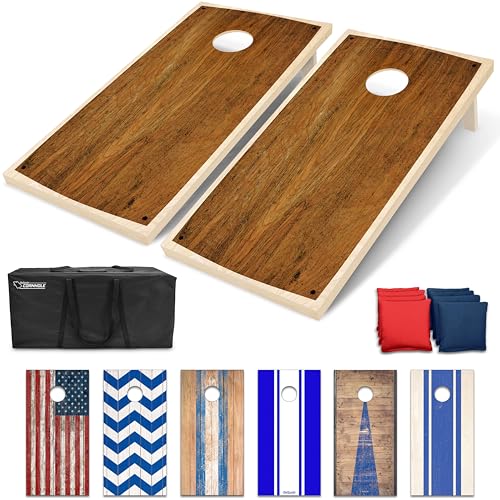 GoSports Portable Cornhole Sets, 8 Styles – Choose 4 x 2 ft or 3 x 2 ft - Boards Include 8 Bean Bags, Travel Case, and Game Rules - style: 4 x 2 ft Craftsman