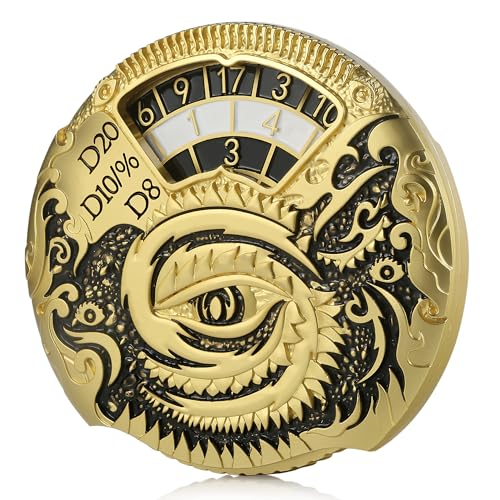 Dragon Roulette Spinner Dice DNDND 7-in-1 Fidget Spinner Metal DND Dice Set with Luxurious Gift Box for Dungeons and Dragon and Tabletop Game (Gold with Black) - color: Dragon Gold