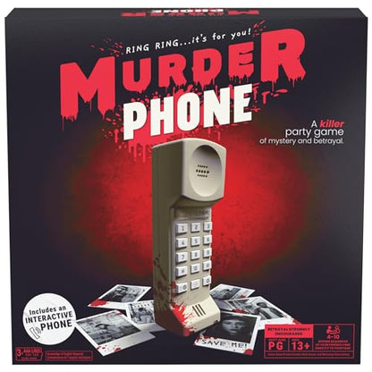 Spin Master Games Murder Phone Social Deduction Party Game | A Game of Betrayal For Families & Adults, Use The Interactive Phone To Save Your Friend, For 4-10 Players, Ages 13 & Up