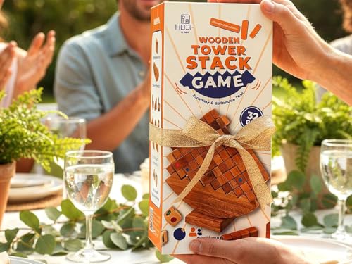 BSIRI Wooden Balance Stacking Tower - Classic Family Game Night for Adults & Seniors Stacker Blocks Table Fun Board Games for Party Balancing Drop Stack Building Block Toys for Gifts Set Towerstack - style: Stacking Balance Tower