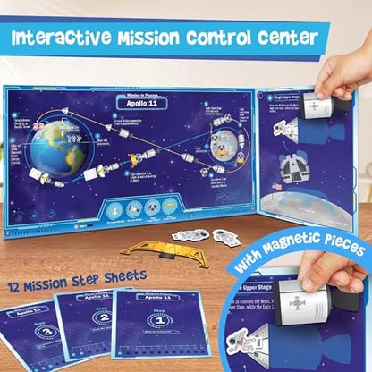 Imagimake Mapology Man's Journey to Moon, Apollo 11 3D Model Kit for Kids | Educational STEM Model Kit, Build Rockets & Satellites, Learn Space Exploration, Birthday Gift for Ages 8,9,10,11,12 Year Old - style: Man's Journey to Moon