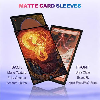 UAONO MTG Card Sleeves 100ct - Mountain - Art Card Sleeves Deck Protector, Clear Front & Matte Textured Back, Sleeves for Magic The Gathering, Basic Lands Series - color: Mountain