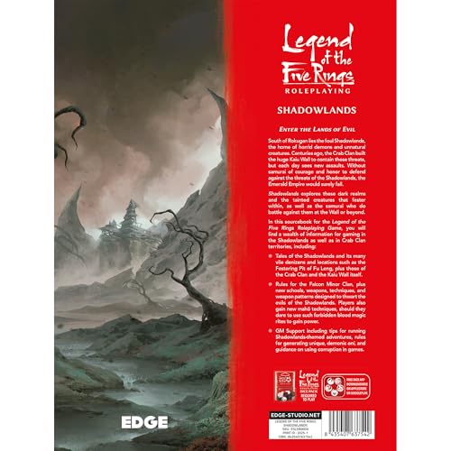 Legend of the Five Rings Roleplaying Game Shadowlands SOURCEBOOK | Explore the Realm of Fu Leng, Strategy Game for Kids & Adults, Ages 14+, 3-5 Players, 2 Hours