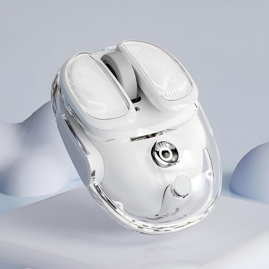 SEUNKWANG EWEADN Q9 Wireless Clear Mouse Dual Mode Bluetooth & 2.4G USB Computer Mouse with RGB Lighting, Silent Clicks, Multi-Device Compatibility for Laptop, PC, MacBook, iPad Cute Mouse-White - color: White