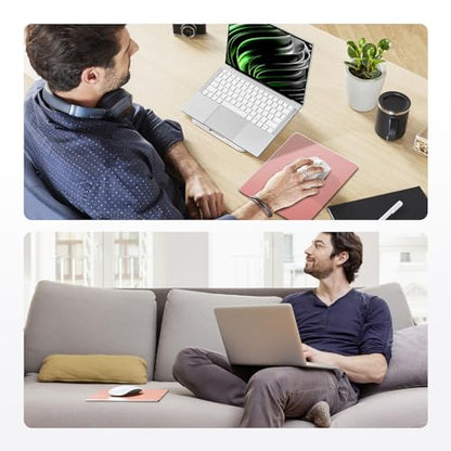 HONKID Metal Aluminum Mouse Pad Pink, Office and Gaming Thin Hard Mouse Mat Double Sided Waterproof Fast and Accurate Control Mousepad for Laptop, Computer and PC,9.06"x7.08",Rose Gold | Office and Gaming Thin Hard Mouse Mat Double Sided Waterproof Fast A