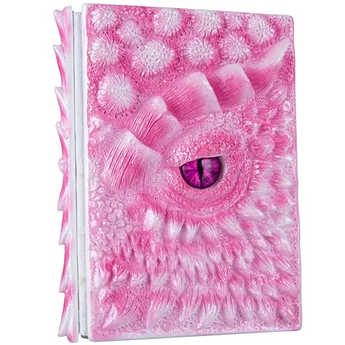 3D Dragon Eye Embossed Journal,Resin Engraving Notebook,Dnd notebook for Dragon Lovers ，Blank Paper,Hardcover Travel Notepad for Writing,Sketchbook,Collection,Gift,Decoration A4 and A5 Size (A5-Rose) - color: A5-Rose