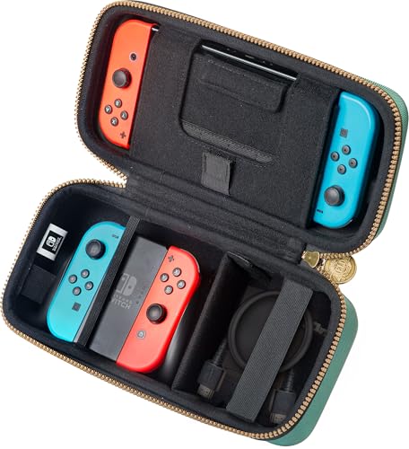 R.D.S. INDUSTRIES, INC. – Game Traveler Deluxe Licensed System Case Designed for Nintendo Switch or OLED, Legend of Zelda Tears of the Kingdom, Green Medium (NNS4000G)