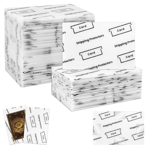 VOKOY 150 Pack Trading Card Shipping Protectors,4''x6'' Plastic Sports Cards Mailing Protectors with Seal Stickers, Hard Plastic Trading Shipping Supplies Precut Inserts Card Mailers
