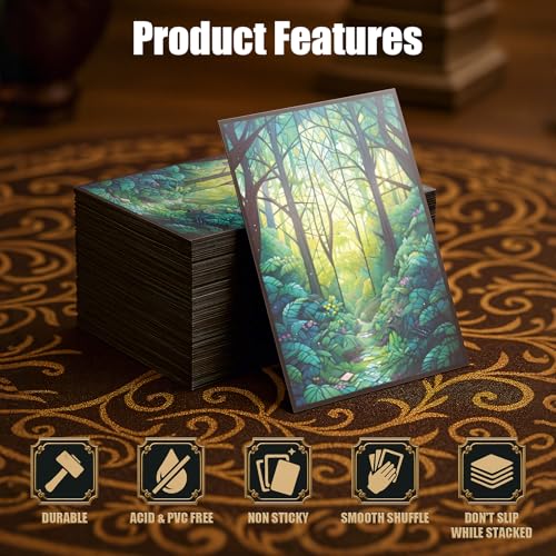 MTG Card Sleeves - Forest- Ultra Clear Front & Matte Finish Back, 100 Count Standard Size Matte Art Sleeve for Magic The Gathering