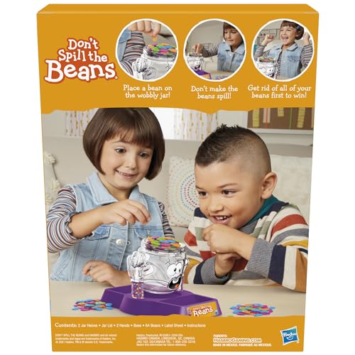 Hasbro Gaming Don't Spill The Beans Game for Kids, Easy and Fun Balancing Game for Children Ages 3 and Up, Easter Gifts for Boys and Girls, Preschool Games for 2 Players, Kids Board Games - size: 7.875 x 2.5 x 10.5 inches