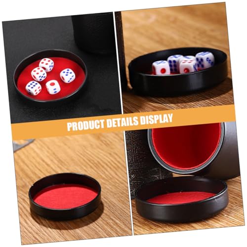 HANABASS 5pcs Dice Cup Base Plate Plush Leather Lid Dice Shaker Tray Storage Cup Lid Ktv Game Professional