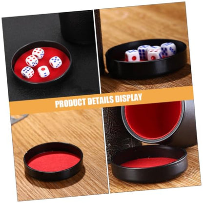 HANABASS 5pcs Dice Cup Base Plate Plush Leather Lid Dice Shaker Tray Storage Cup Lid Ktv Game Professional