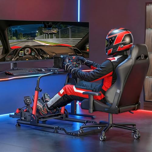 ARES WING Racing Wheel Stand with Chair Fixing Slot, Foldable Racing Simulator Cockpit, Formula GT Sim Racing Cockpit Compatible with Fanatec, Thrustmaster, Logitech, Moza, Simagic, Gaming Equipment