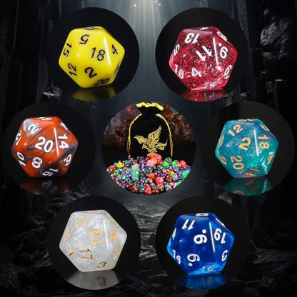 QMay 30 Sets Polyhedral Dice - 30 X 7 (210 Pieces) DND Dice with a D&D Dice Large Drawstring Bag, 30 Colors D4 D6 D8 D10 D% D12 D20, Great for Dungeons and Dragons, RPG, MTG,Role Playing Table Games - color: 30 Sets-210pcs