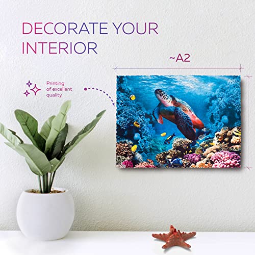 Original Wooden Jigsaw Puzzles for Adults - Shimmering Turtle, 1000 pieces, 23.6"x17.3", Beautiful Gift Package, Unique Shape Best Gift for Adults and Kids