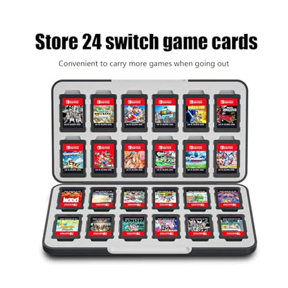 NANANINO Switch Game Case 24 Slots, Hard Shell Game Card Holder with Magnetic Closure, Portable Waterproof Switch Game Storage for Switch OLED, Lite & Switch 2 Travel Carry - color: Astronaut