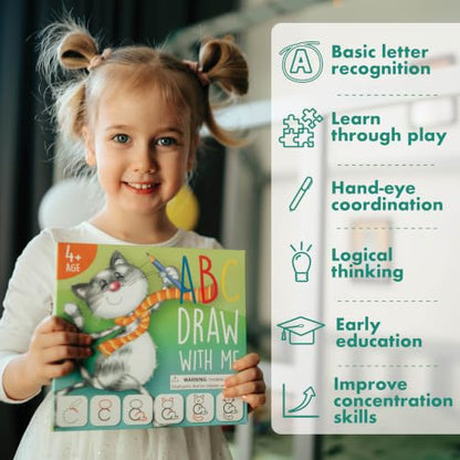 Learn to Draw ABC Letters: Crafts & Art Supplies for Kids Ages 3-6, Gift | How to Draw, Letter Tracing Cards, Handwriting Practice, Alphabet Flashcards, Birthday Gift for 4 Year Old Girl Boy