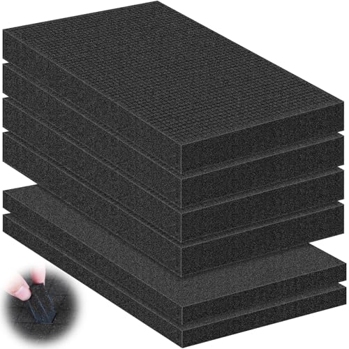 6 Pcs Pick and Pluck Foam Sheets 2 Size Polyurethane Pick Apart Foam Inserts Pads with Bottom Use for Camera, Interlocking Case, Tool Box, Storage Drawer (4P 16" x 12" x 2", 2P 16" x 12" x 1") - size: 2 Sizes - 6 Pcs -16 Inches Length