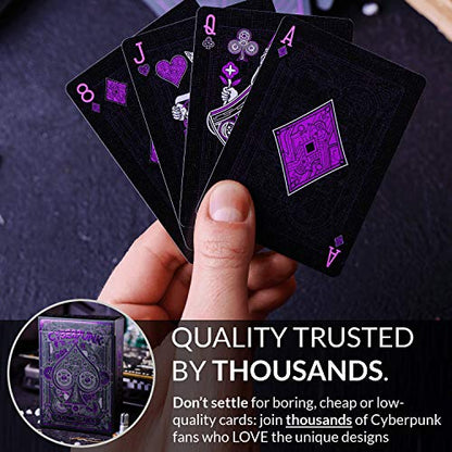 Cyberpunk Purple Playing Cards - color: Purple