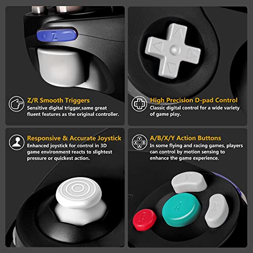 FIOTOK Gamecube Controller, Classic Wired Controller for Wii & Gamecube | Black-2Pack - color: Black-2Pack