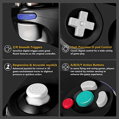 FIOTOK Gamecube Controller, Classic Wired Controller for Wii & Gamecube | Black-2Pack - color: Black-2Pack