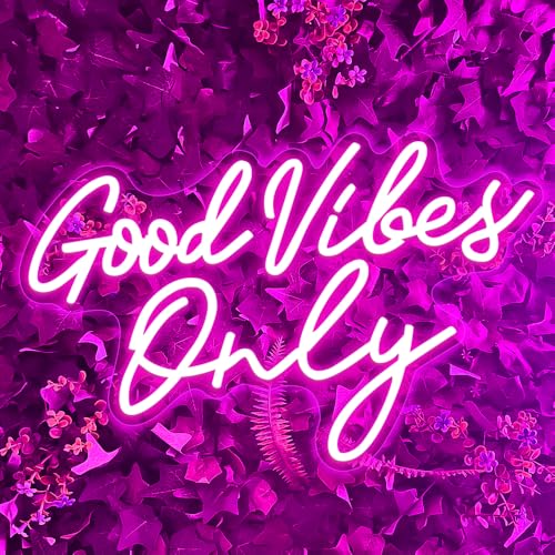 Good Vibes Only Neon Sign，Good Vibes Neon Signs for Wall Decor，Beautiful Pink Good vibes Only Neon Light Sign for Girls Bedroom Decoration，Party，Birthday，Wedding，Salon Shopping Mall Home Wall Decor - color: C-GoodVibesOnly